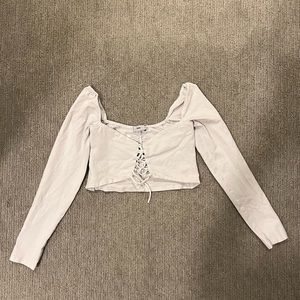 Adika White Long Sleeve crop top